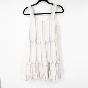 Rails Sandy Biarritx Multi Stripe Dress Linen Blend